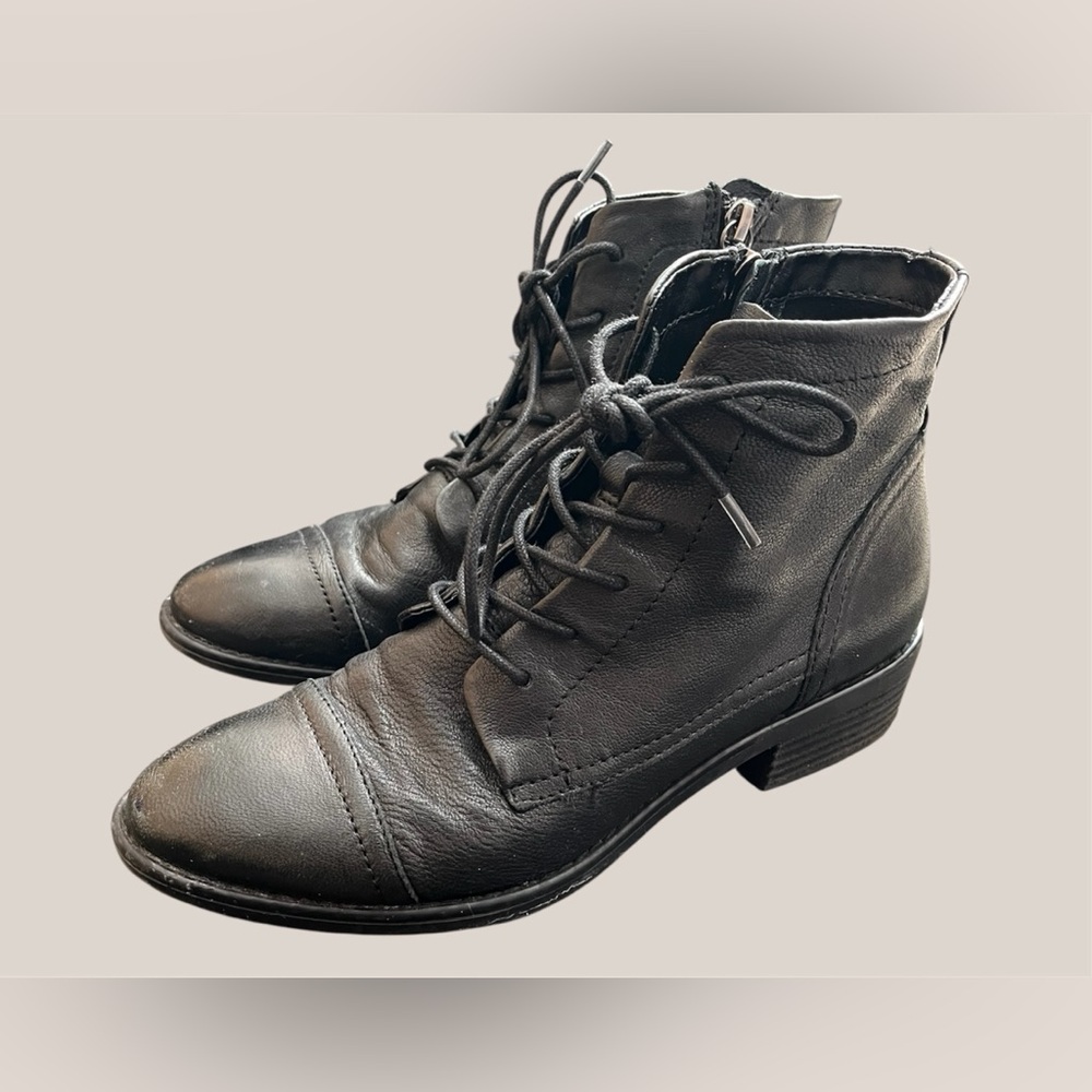 Comfortiva Black Leather Lace-up Boots